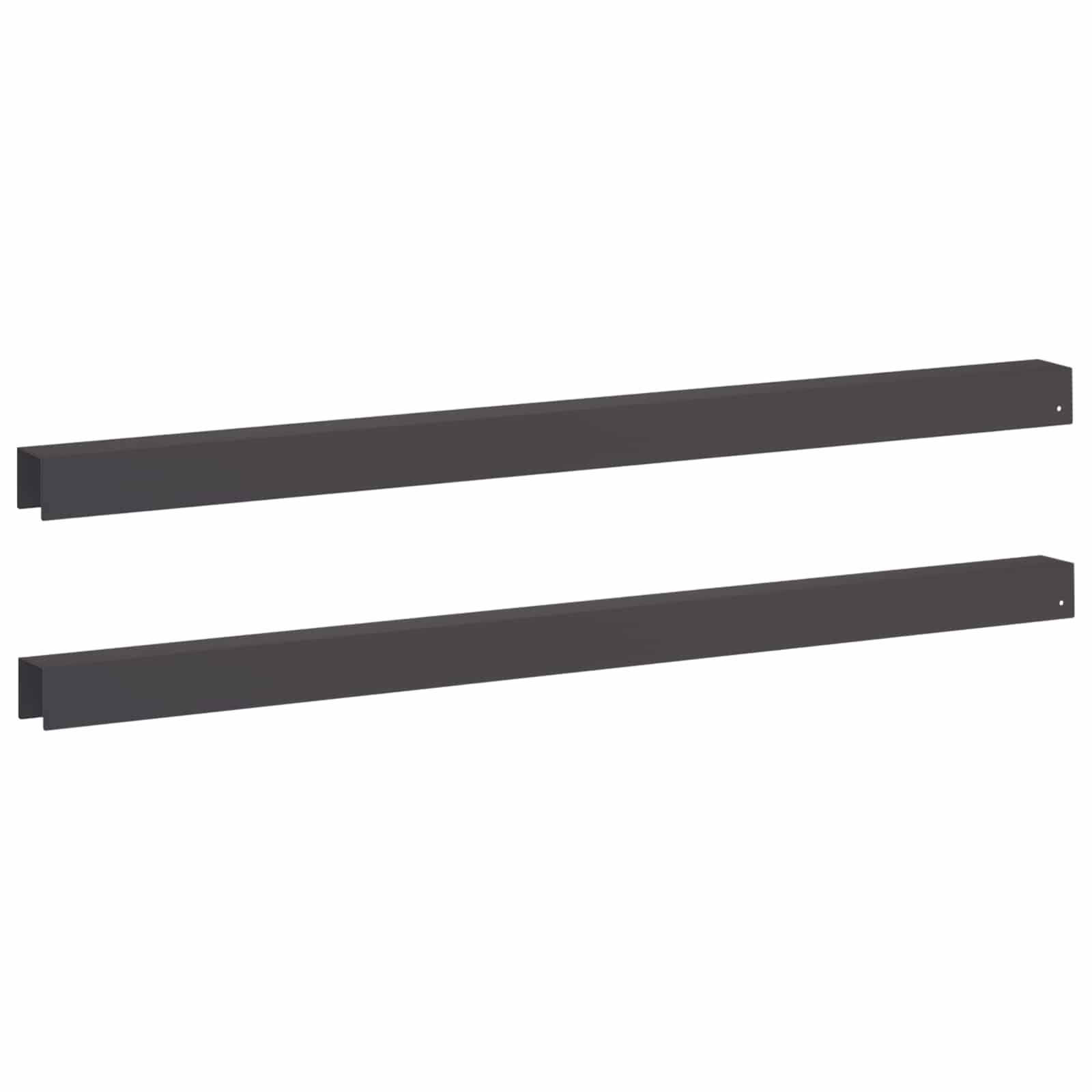 Garten-abdeckprofil 2 Stk. 100 X 5 X 5 Cm Stahl Schwarz Vidaxl