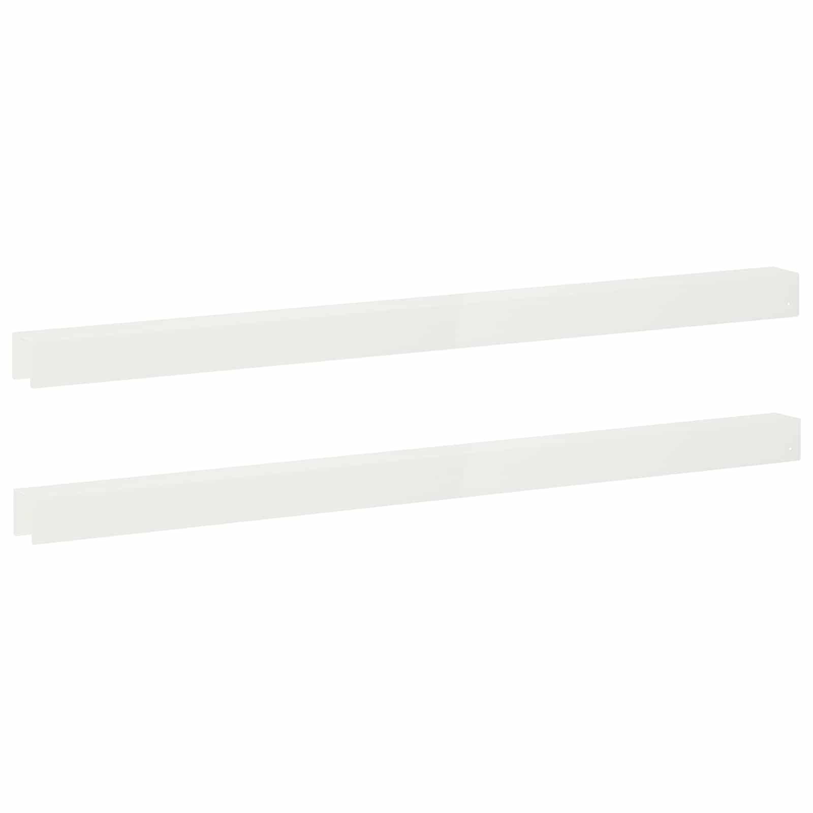 Garten-abdeckprofil 2 Stk. 100 X 5 X 5 Cm Stahl Weiß Vidaxl