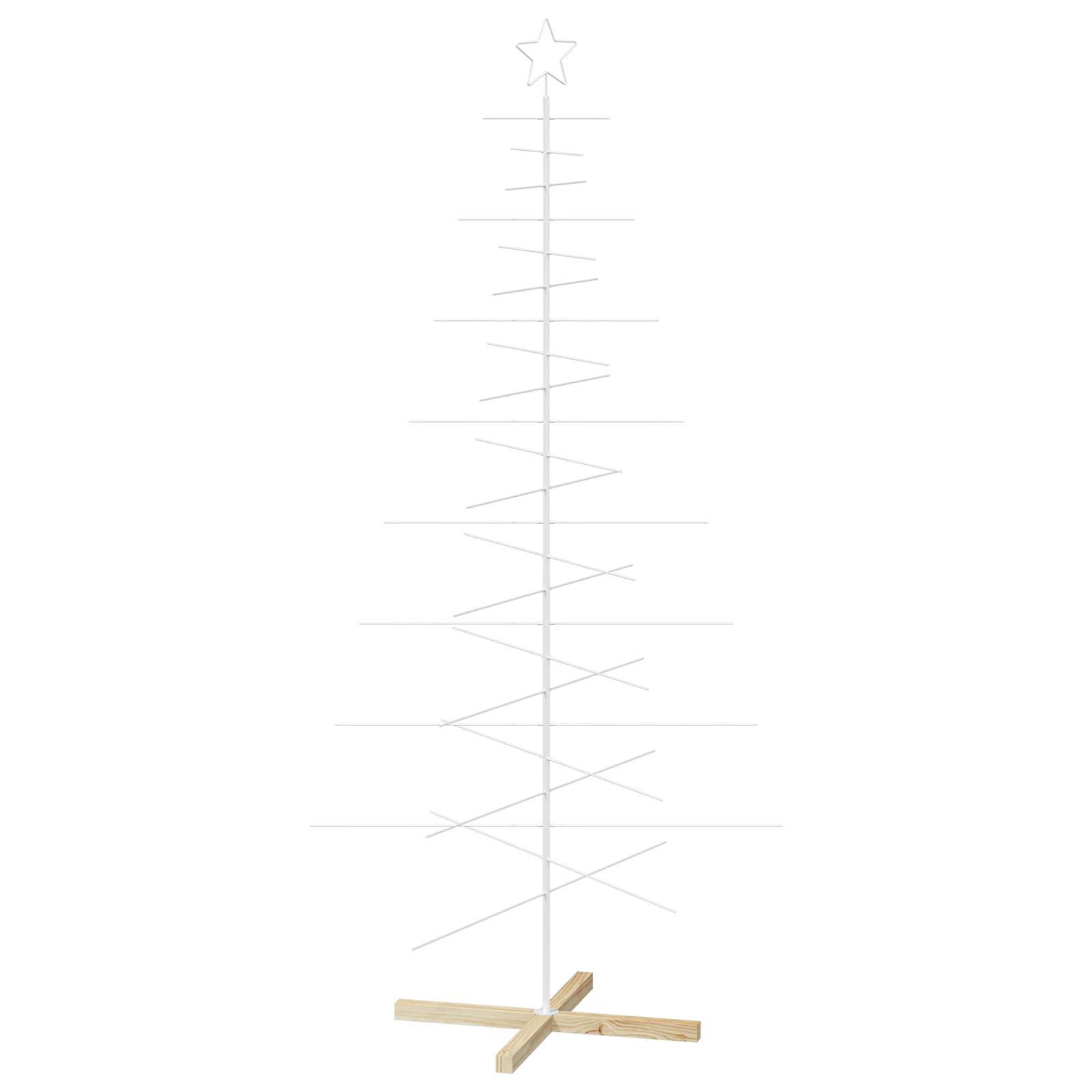 Metall-weihnachtsbaum Mit Ständer Kuopio 210 Cm Stahl Weiß Vidaxl