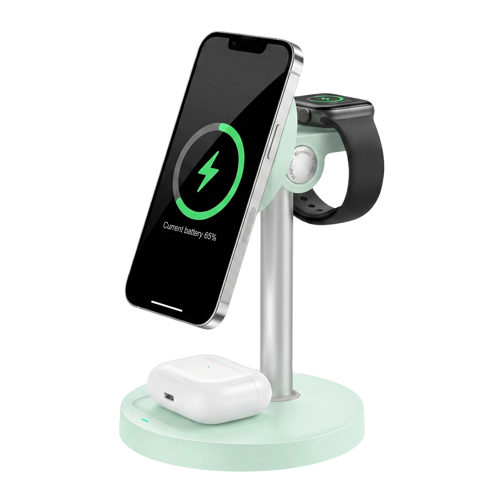 Kabellose 3-in-1 Ladestation Für Apple Induktionsladegerät Für Iphone 17/16/15/14/13/12/11, Apple Watch Ultra/series/se, Airpods 2/3/4/pro 3, Ideal Für Unterwegs