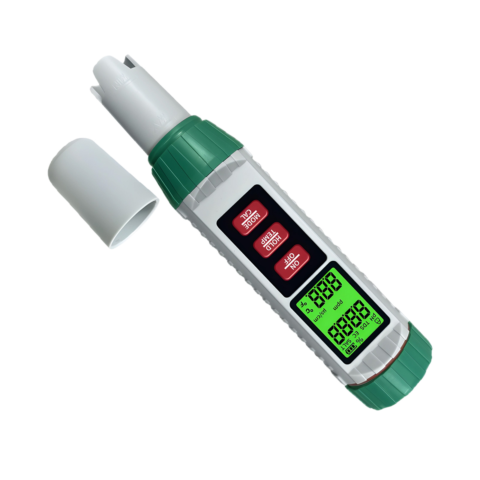 Ph-tester Für Wasser, 5-in-1-tester (ph/tds/ec/salzgehalt/temperatur) Mit Lcd-display, Ph-messgerät Mit Automatischer Temperaturkompensation, Für Trinkwasser Und Pools