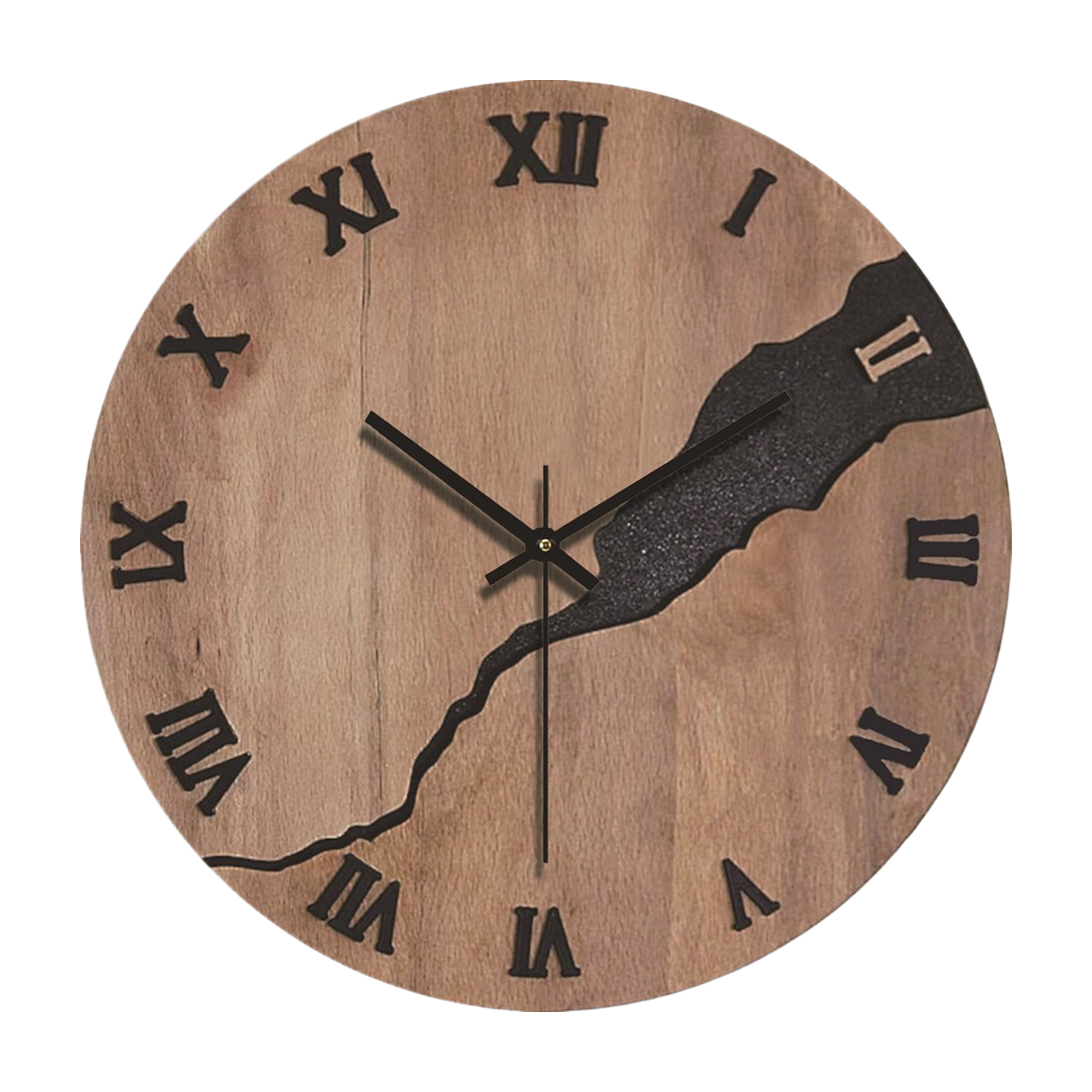 30 Cm Rustische Vintage-wanduhr, Geräuschlos, Aus Holz Mit Zifferblatt Und Minutenzeiger, Für Haus, Wohnzimmer, Schlafzimmer, Büro, Café Und Bar