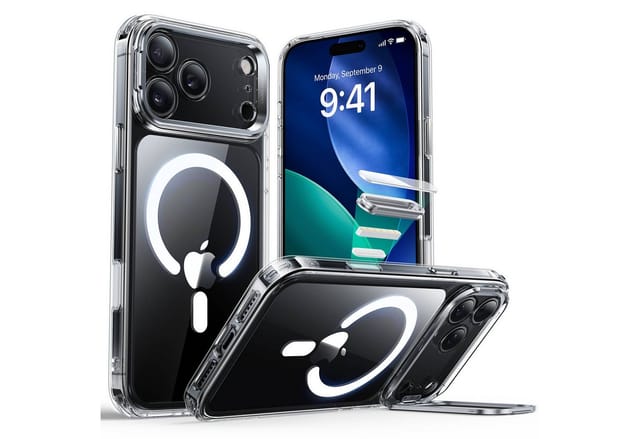 ESR Handyhülle Classic Hybrid HaloLock iPhone 17 Pro Max, Kamerasteuerung Taste, Stash Stand, 3 Modi Ständer