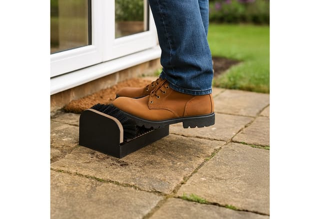 relaxdays Schuhputzbürste Schuhabstreifer mit Rundum-Bürsten