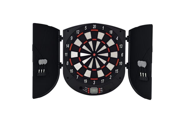 HOMCOM Dartscheibe Dart-set mit automatische Wertung, (Dartspiel mit LCD-Anzeige, 1-tlg., Dartboard), Schwarz 44 x 4,4 x 50 cm