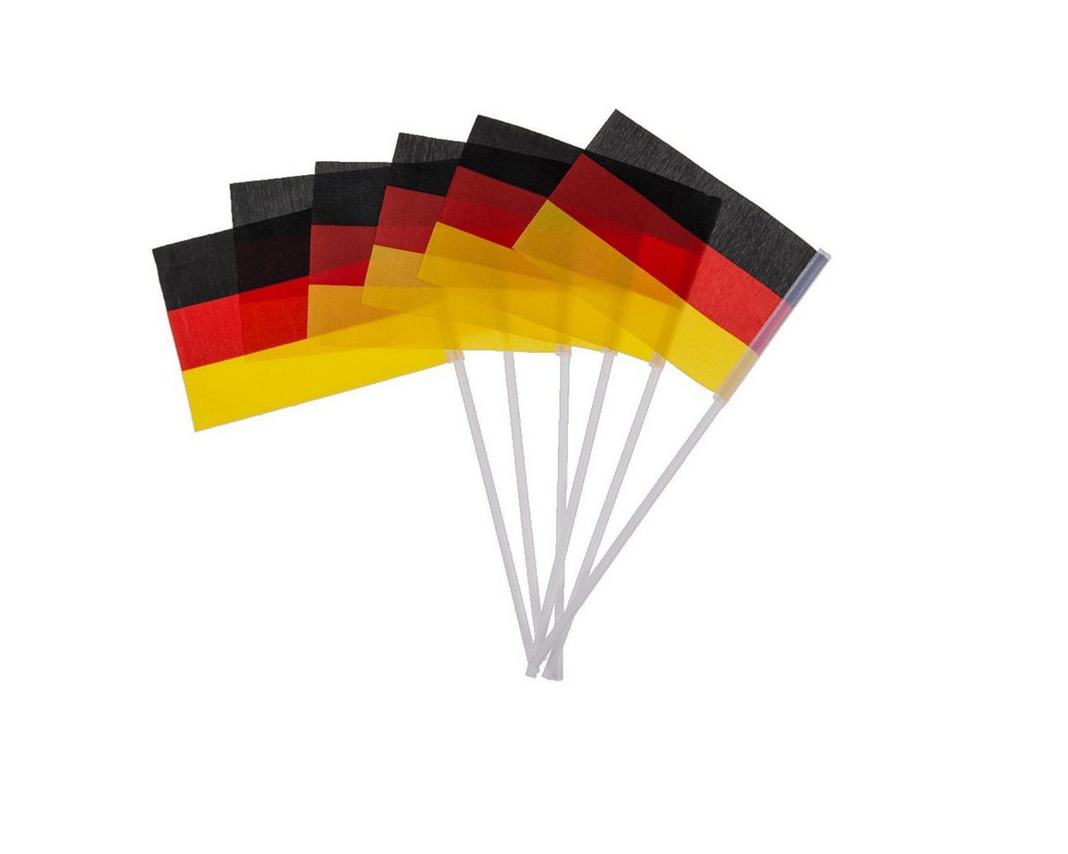Out of the Blue Flagge 6 Mini-Fahnen Deutschlandflaggen mit Kunststoffstab ca. 15 x 10 cm