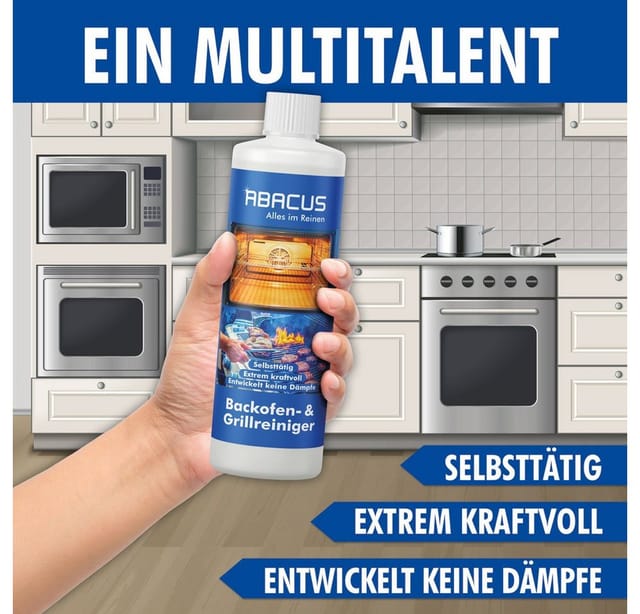 ABACUS Backofenreiniger, Grillreiniger, Ofenreiniger, Herdreiniger Backofenreiniger (Geeignet für Ofen, Grill, Töpfe etc., [10-St. Beseitigt problemlos eingebrannte Fette Beseitigt problemlos eingebrannte Fette)