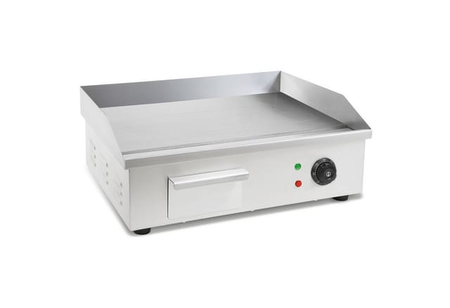 vertes Elektrogrill Grillplatte Bratplatte Plancha Grill Elektrisch 3000W, 3000 W, Edelstahl Grillfläche Flach 55x35cm