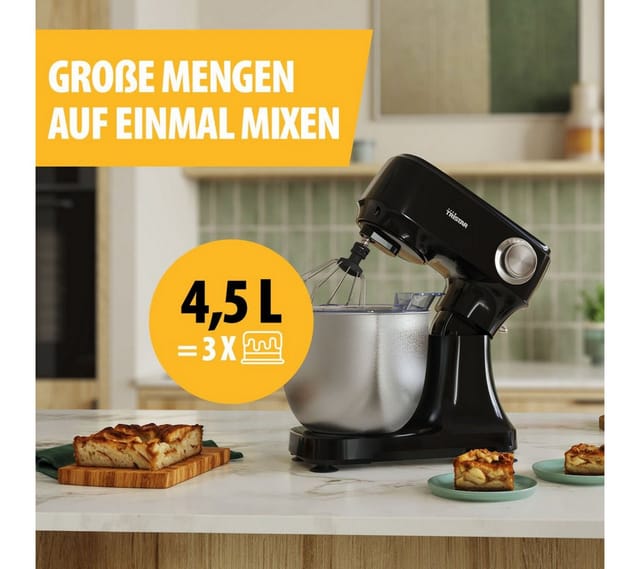 Tristar Küchenmaschine MX-4870, 800 W, 4,5-Liter-Edelstahlschüssel – 800 W
