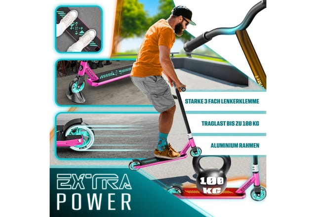 KESSER Scooter, Stunt Scooter X-Limit-Pro 360° Lenkung Funscooter Stuntscooter