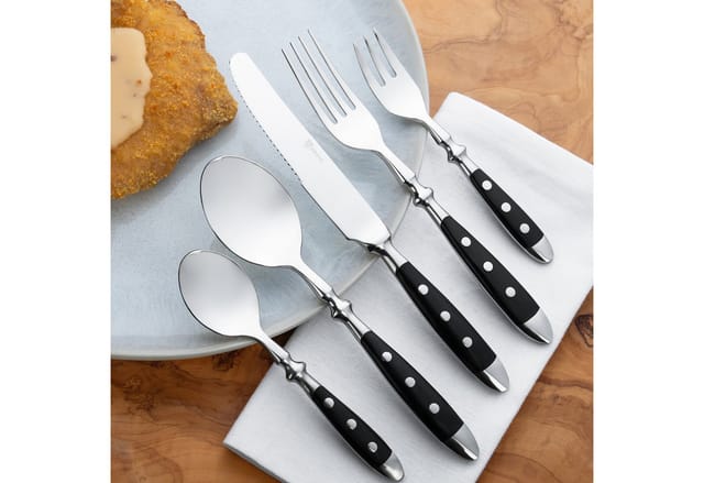 GRÄWE Besteck-Set GRÄWE Tafelbesteck 30-tlg. 6 Personen, Serie NÜRNBERG, schwarz, Edelstahl 18/0