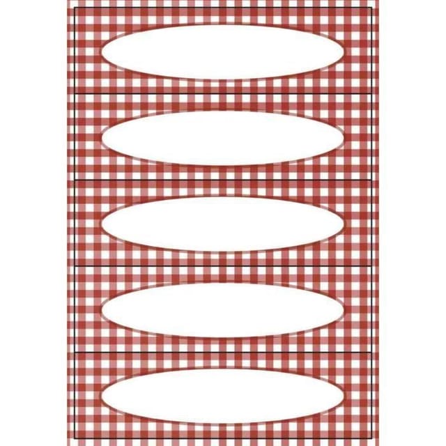 HERMA Etiketten HERMA 3639 Haushalts-Etiketten Vichy-Karo, 76 x 23 mm, rot weiß (4 Bla