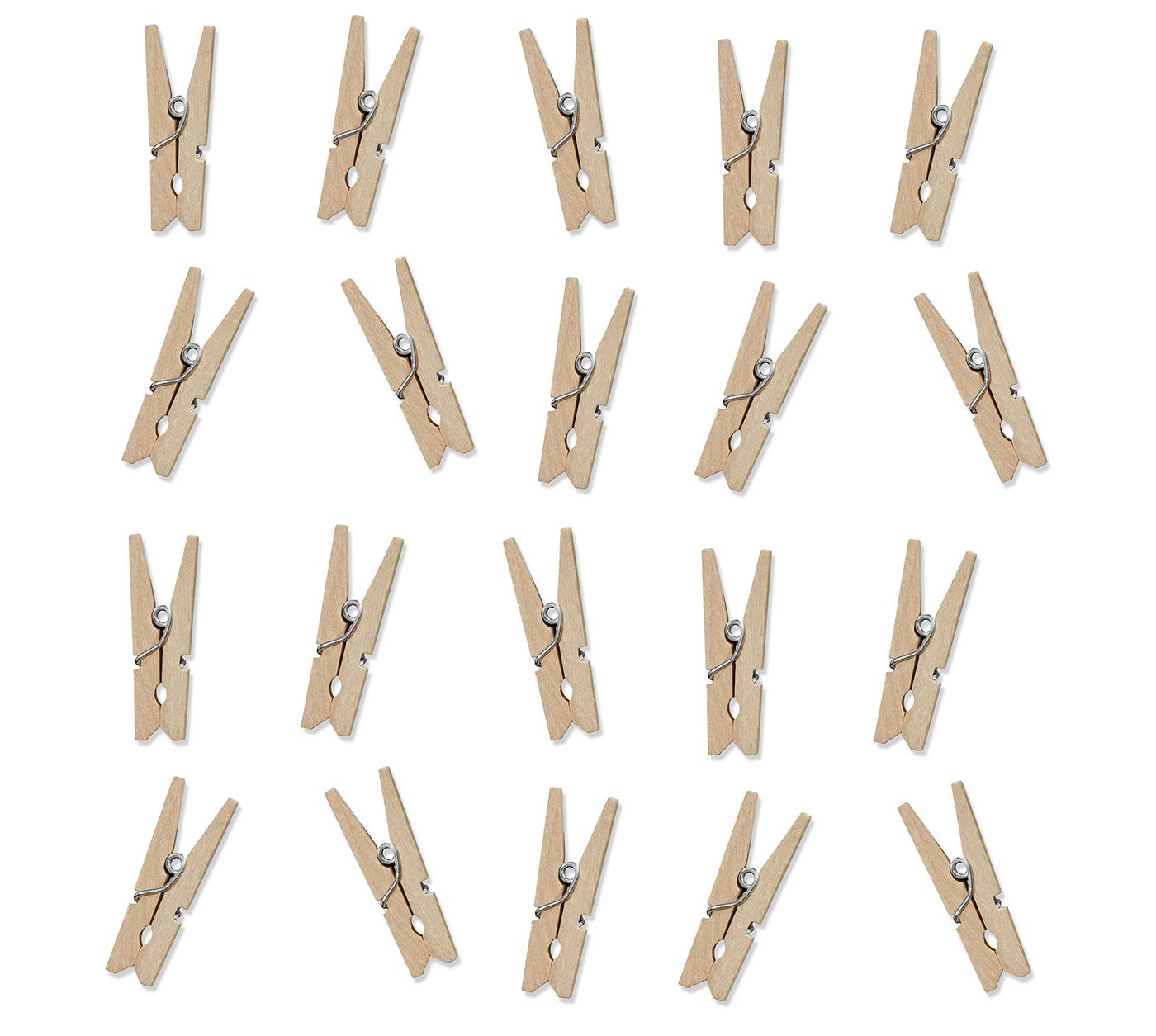 partydeco Wäscheklammern, Kleine Wäscheklammern für Fotos 3cm mini Holzklammern natur 20er Set Bild 3
