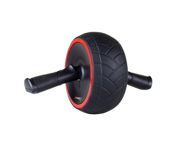 HMS Bauchtrainer Fitnessrolle Bauchroller + Unterlegmatte Fitnessgerät für zu Hause, große, ergonomische und rutschfeste Griffe