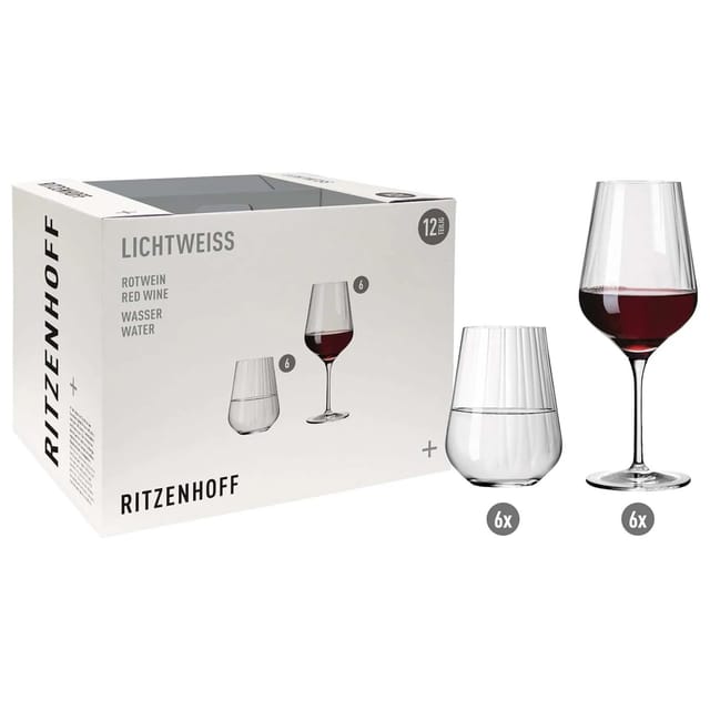 Ritzenhoff Weinglas Ritzenhoff Sternschliff Aurelie Rot 12er-Set 2022, Kristallglas