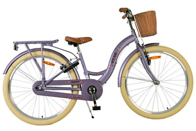 Volare Kinderfahrrad Volare Blossom - Mädchen - 26 Zoll – Lila, höhenverstellbaren Lenker, stabiler Ständer, mit Klingel