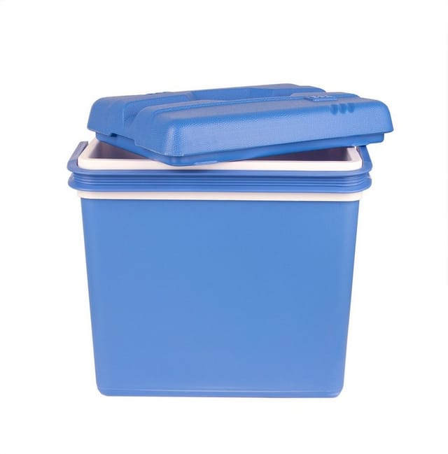 BigDean Kühlbox Kühlbox 24 Liter blau/weiß inkl. 6 Kühlakkus, 24 l, 24L Kühlbox, bis zu 11 stunden Kühlung, Inklusive Akkus