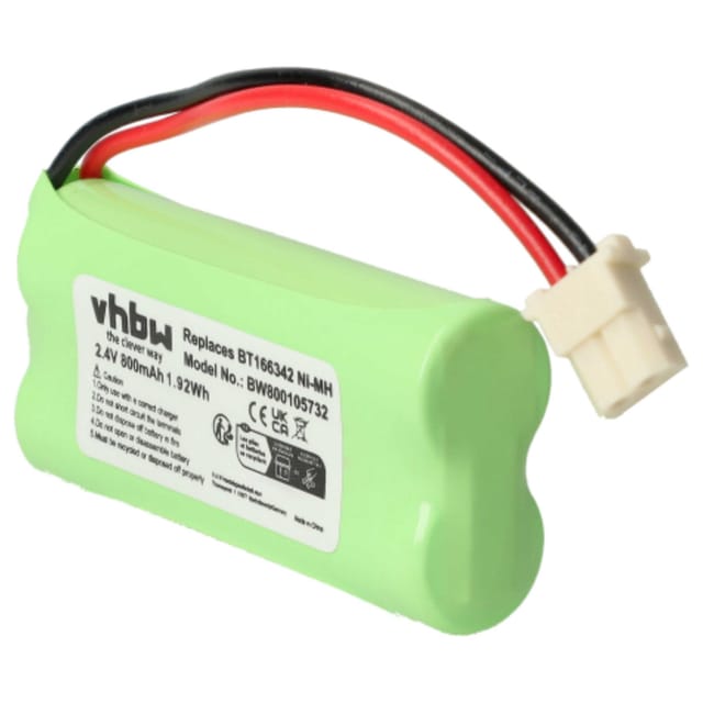 vhbw Akku Ersatz für V-Tech BT166342, 43AAA70PS2, BT266342 für Babyphone Akku Akku NiMH 800 mAh (2,4 V, 1 St), Leistungsfähiger Austausch-Akku Babyfone, Babyphone, Babytalker