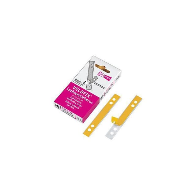 VELOFLEX Abheftstreifen Lochverstärker VELOFIX®, 15 x 105 mm, transparent, 50 Stück
