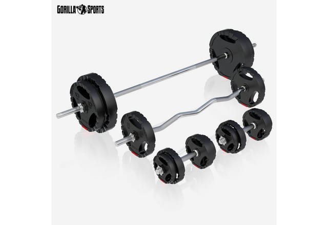 GORILLA SPORTS Kraftstation Kraftstation Universal inkl. 100 kg Kunststoff Gripper Set, (27-tlg)
