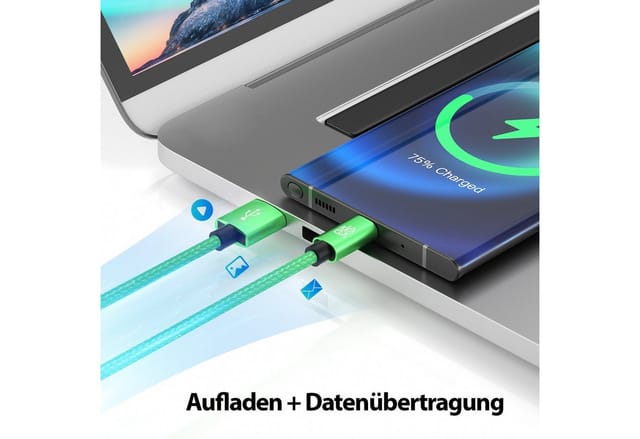 JAMEGA USB-C Datenkabel Ladekabel für Samsung Apple iPhone Huawei Xiaomi uvm. USB-Kabel, USB Typ A, USB Typ C, (300 cm)