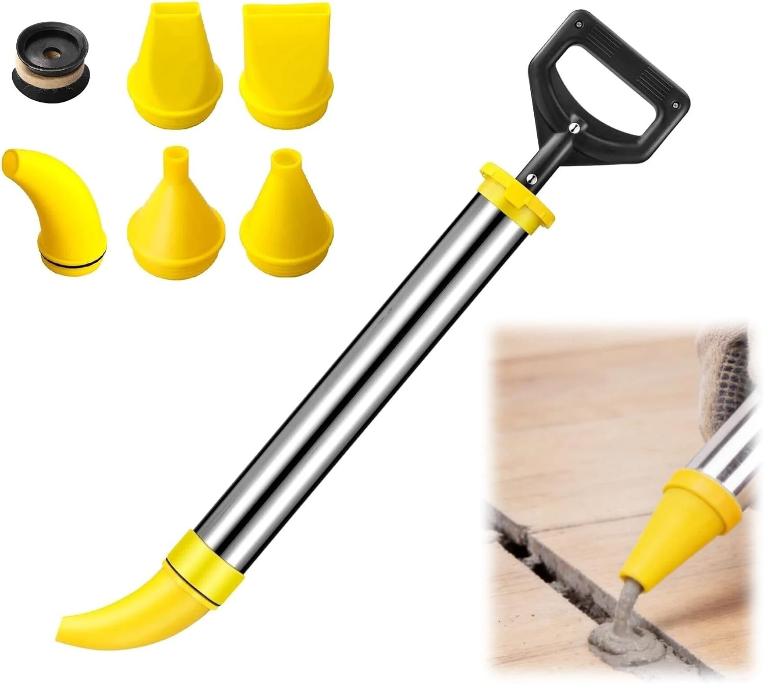 Pistola De Inyección De Cemento De 5 Boquillas, Bomba De Mortero, Pistola De Inyección De Cemento, Acero Inoxidable Reforzado (amarillo).