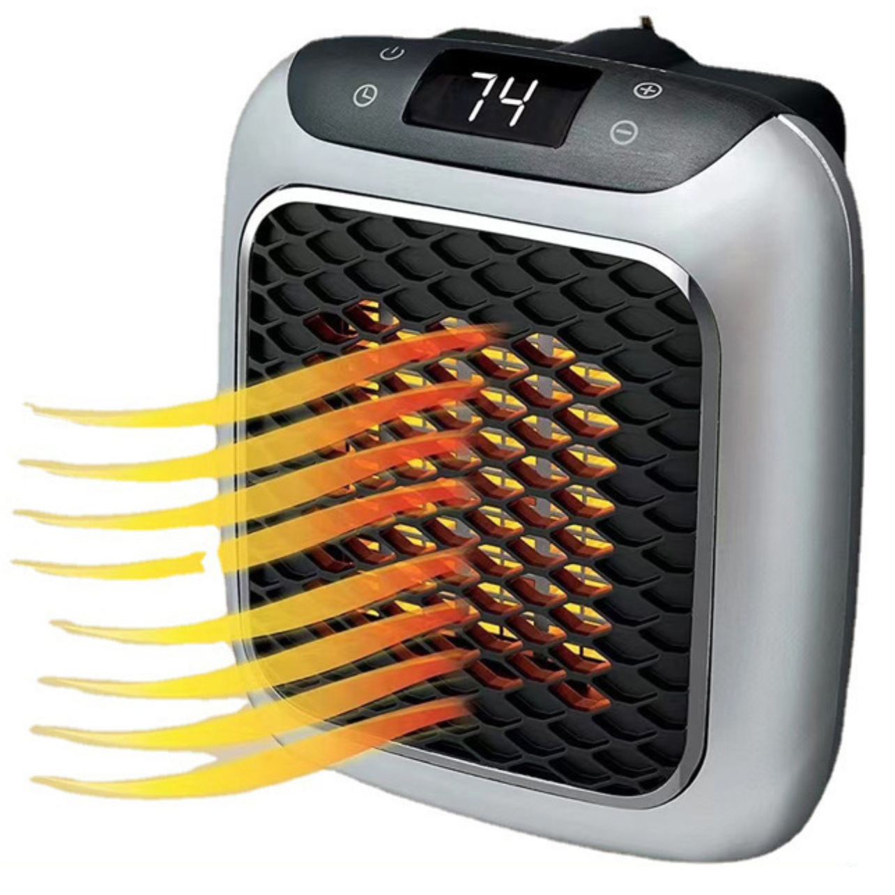 Radiador Mural Compacto Con Termostato Regulable, Temporizador Programable De 12 Horas Y Función De Apagado Automático.