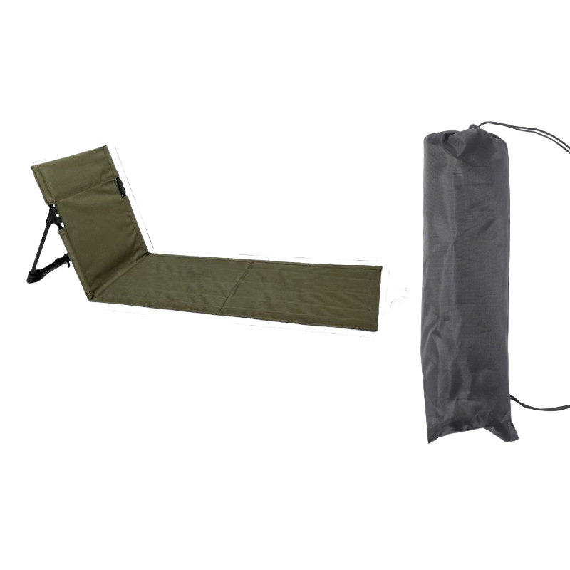 Silla De Playa Con Respaldo Y Bolsa De Almacenamiento Portátil, Ligera Y Plegable, Perfecta Para Acampar Y Viajar (verde Militar, Larga).