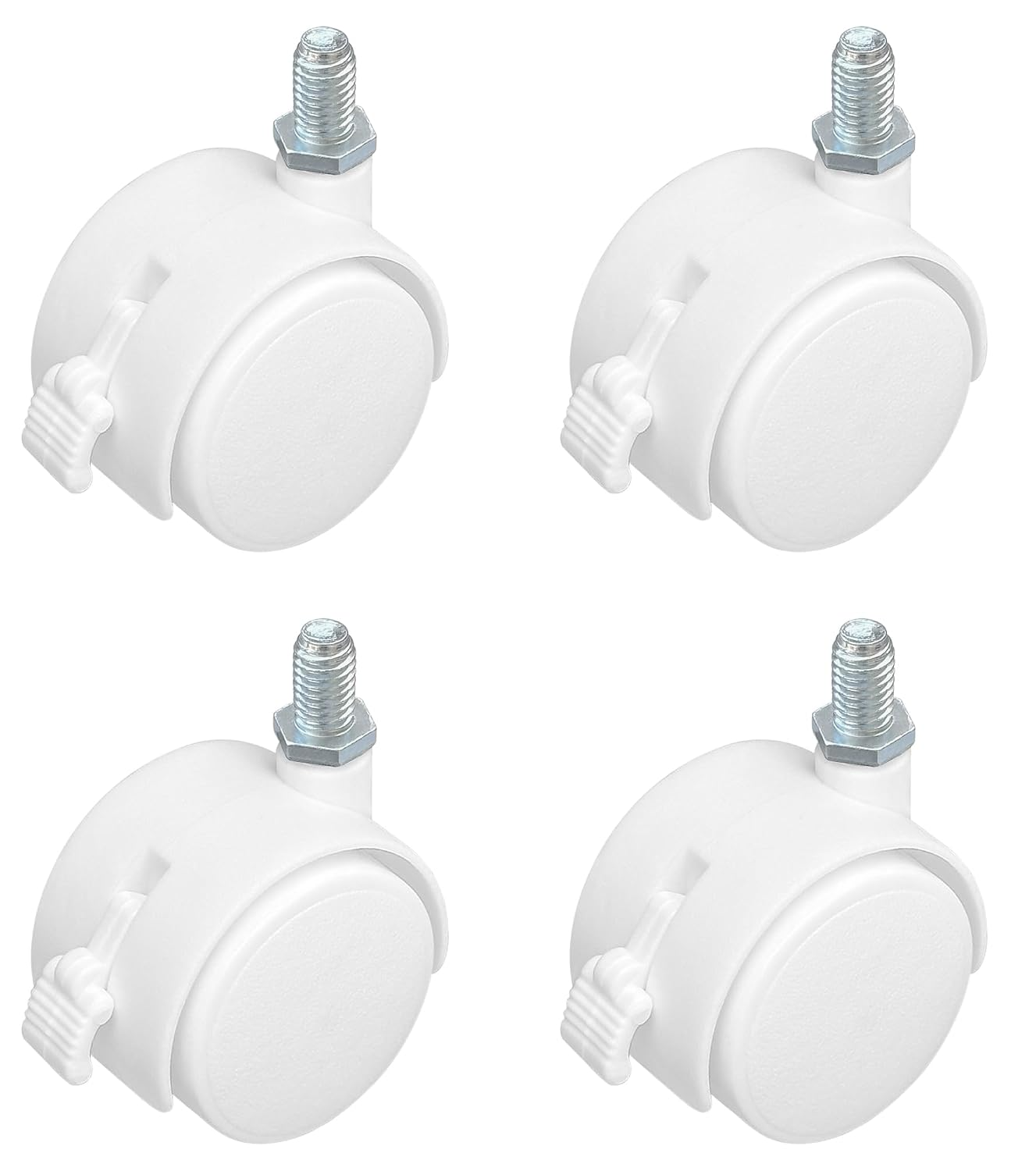 Ruedas Giratorias Con Freno (blancas), Frenos De Manivela De 2,5 Cm,es La Opción Ideal Para Ti.