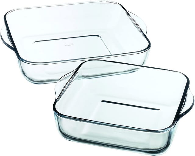 Pasabahce Auflaufform Pasabahce Borcam Ofenschalen Set eckig 28x28/22x22 cm, Borosilikatglas