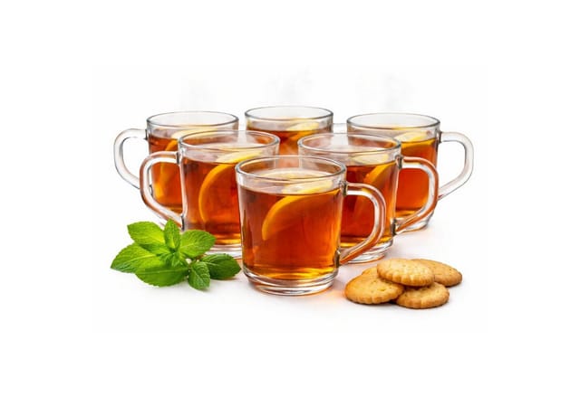 BigDean Teeglas 6 Stück Teegläser Set Teegläser mit Henkel 230 ml Kaffee Gläser robust, 6-tlg., Glas, Vielseitig, Spülmaschinengeeignet, Mikrowellengeeignet