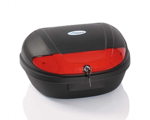 TRESKO Topcase XXL 48 Liter Motorradkoffer - Top case passend für 2 Helme, universal, für Roller, Motorrad, Mofa & Quad