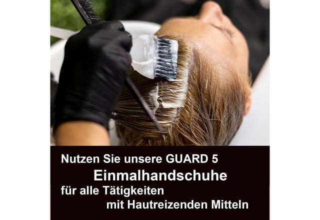 GUARD 5 Einweghandschuhe 100er - Box schwarze Hygiene- Koch- und Küchenhandschuhe (Art.118320) Lebensmittelecht, Puder- und Latexfrei