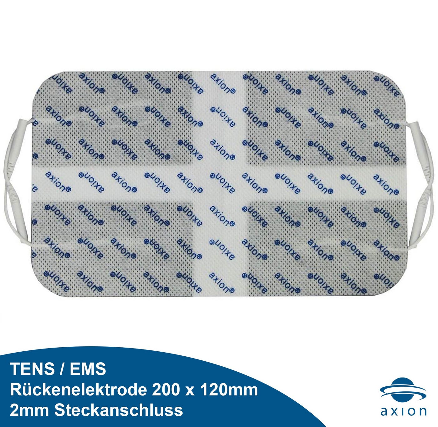 Axion Elektrodenpads passend zu Prorelax, Promed, axion - Rückenelektrode 20x12cm, 1 St.,selbstklebende TENS EMS Elektroden, 2mm Steckanschluss Bild 3