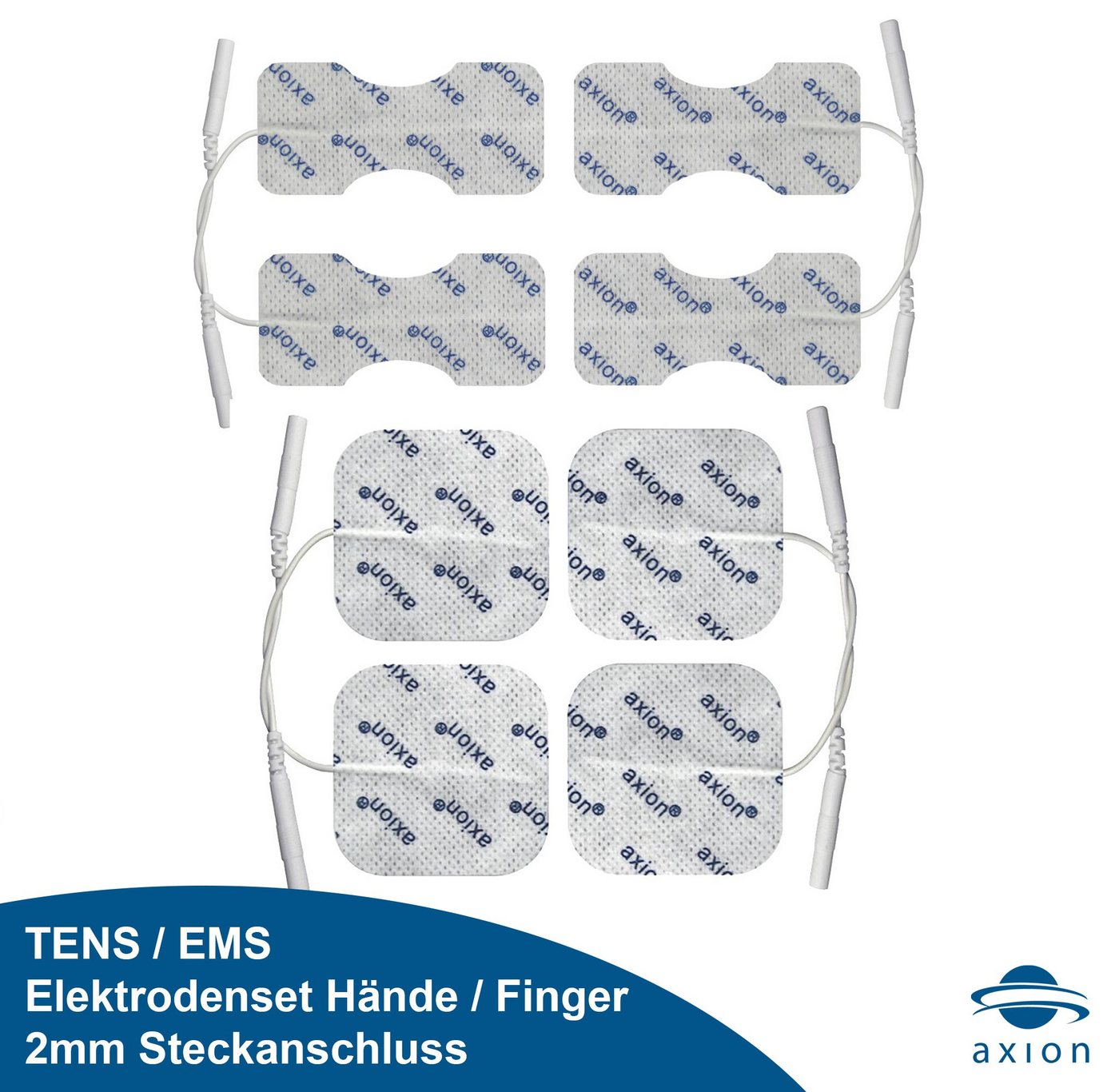 Axion Elektrodenpads passend zu Prorelax, Promed, axion - für Finger und Handgelenk, 8 St.,selbstklebende TENS EMS Elektroden, 2mm Steckanschluss Bild 4