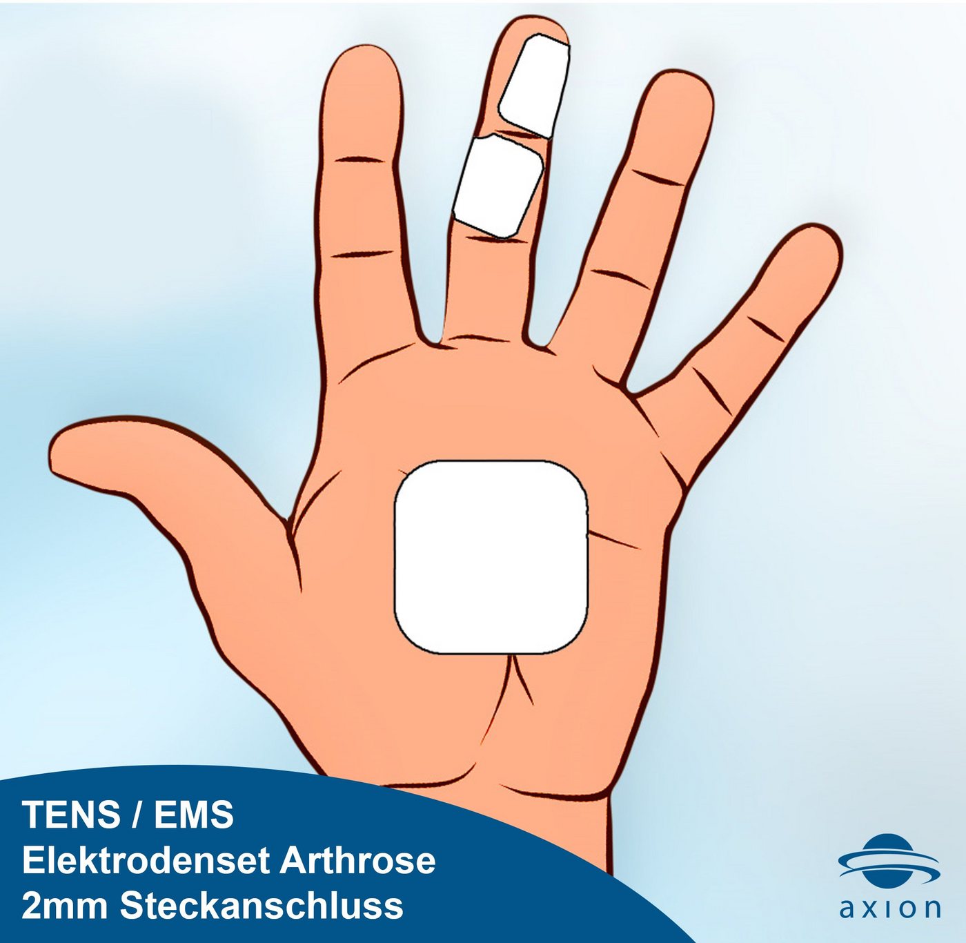 Axion Elektrodenpads passend zu Prorelax, Promed, axion - für Finger und Handgelenk, 8 St.,selbstklebende TENS EMS Elektroden, 2mm Steckanschluss Bild 5