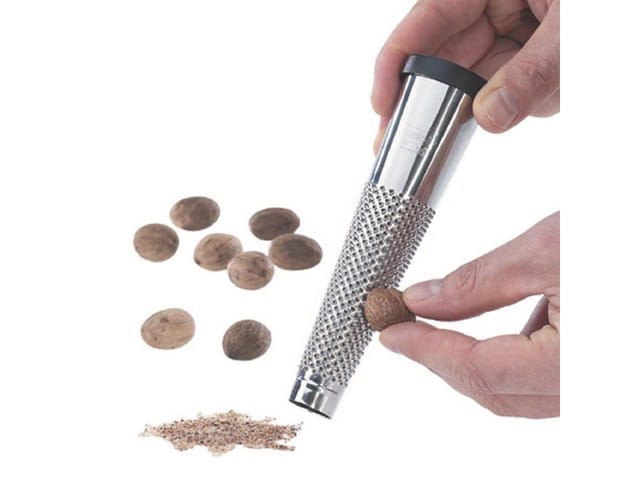GEFU Muskatmühle Muskatreibe MOLA Edelstahl Muskat Reibe Ingwer Gew