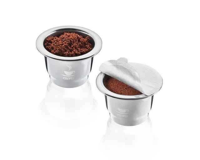 GEFU Wiederbefüllbare Espresso-Kapsel Kaffeekapseln CONSCIO, 2 Stück