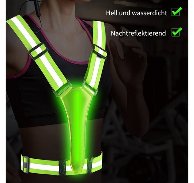 Blusmart Warnweste Warnweste LED reflektierende weste (Verstellbare Kleidung gut sichtbare Sicherheit) Für Nachtlauf, Radfahren usw.