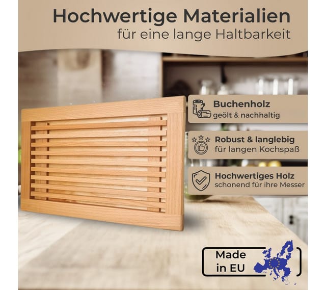 Topanbieter999 Schneidebrett, Brotschneidebrett 40x25 cm, Made in EU