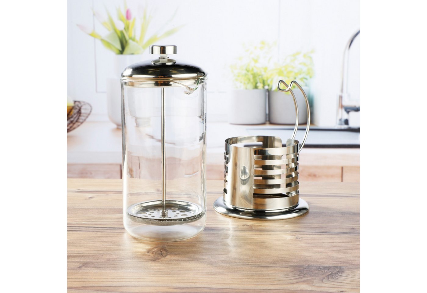 mucHome French Press Kanne, 1l Kaffeekanne Bild 2