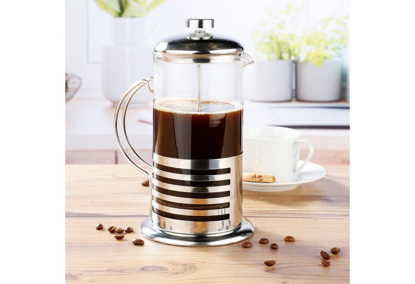 mucHome French Press Kanne, 1l Kaffeekanne Bild 3