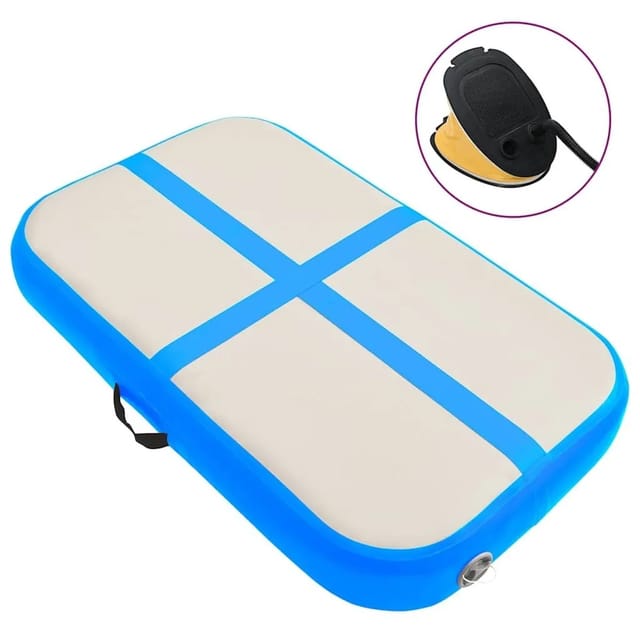 vidaXL Gymnastikmatte Aufblasbare Gymnastikmatte mit Pumpe 60x100x10 cm PVC Blau (1-St)