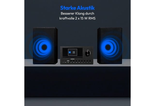 Medion® MEDION P85003 MD85008 Micro Audio System / Radio Internet-Radio (AM/FMDAB+ MW/UKW WiFi, 15 W)