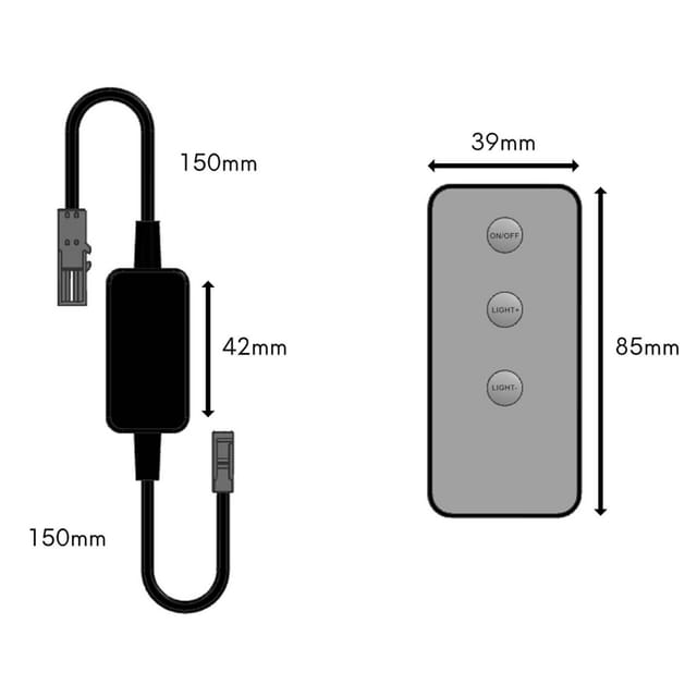 kalb LED Funk-Controller Set Fernbedienung 12-24V 36-72W dimmbar kalb Wandtaster