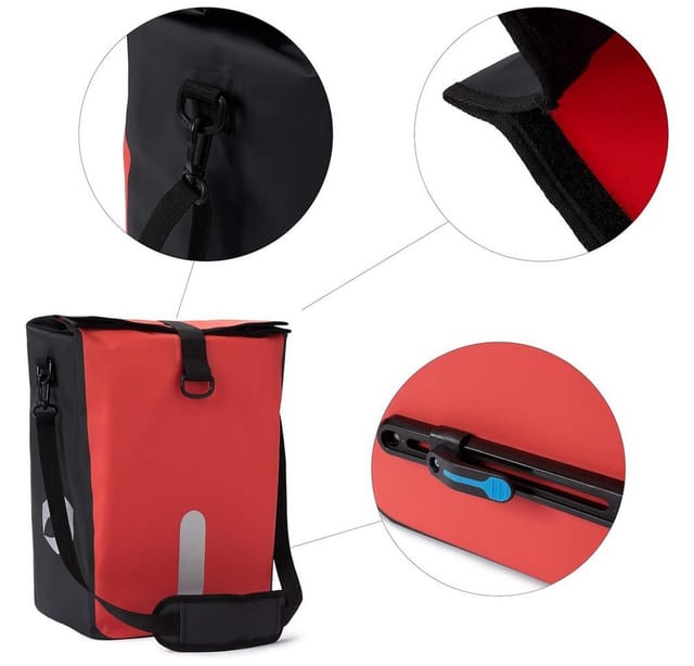 #DoYourSports Fahrradtasche "Roll-Top" 3in1 Hinterradtasche 21L (1-tlg), wasserabweisend für alle Gepäckträger mit Haltegriff Reflektor