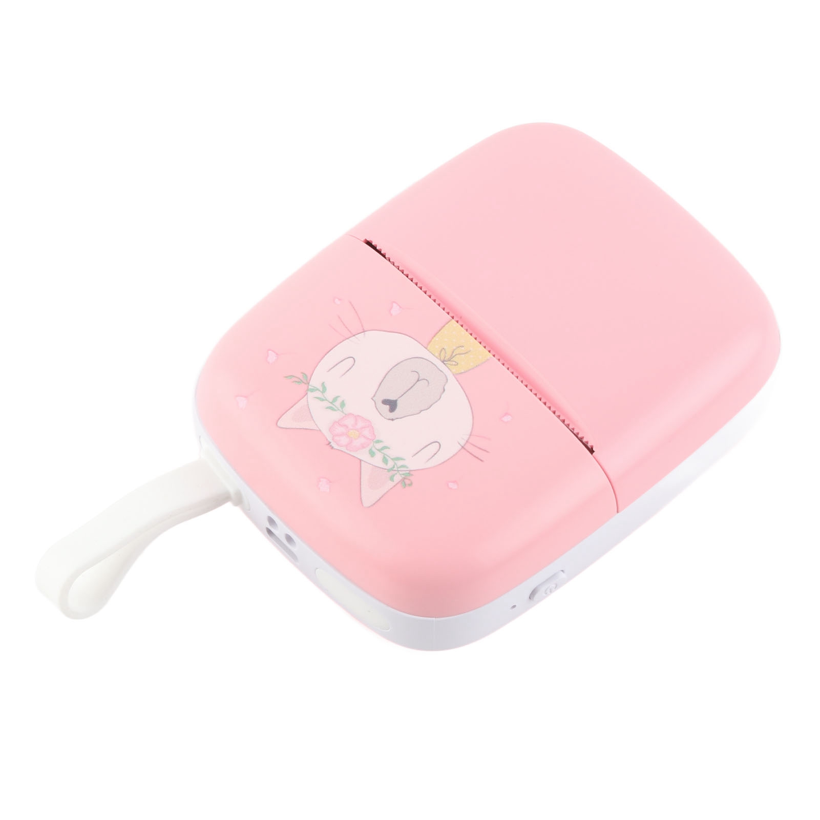 Tragbarer Thermodrucker Mit Bluetooth, 200 Dpi Auflösung, Tintenlos, Kabellos, Mini-taschendrucker Mit 5 Papierrollen, Rosa