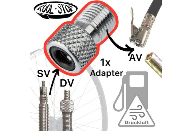 Kool Stop Fahrradschlauch Kool Stop Fahrrad Ventiladapter Französisch SV & DV auf Autoventil