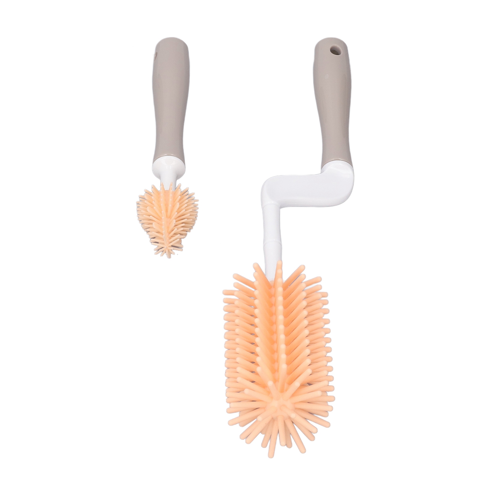 2er-set Silikon-flaschenbürsten Mit 360° Drehbarem, Weichem, Ergonomischem Griff – Flaschenreinigungsbürsten-set Für Zuhause, Reisen Und Küche (orange)