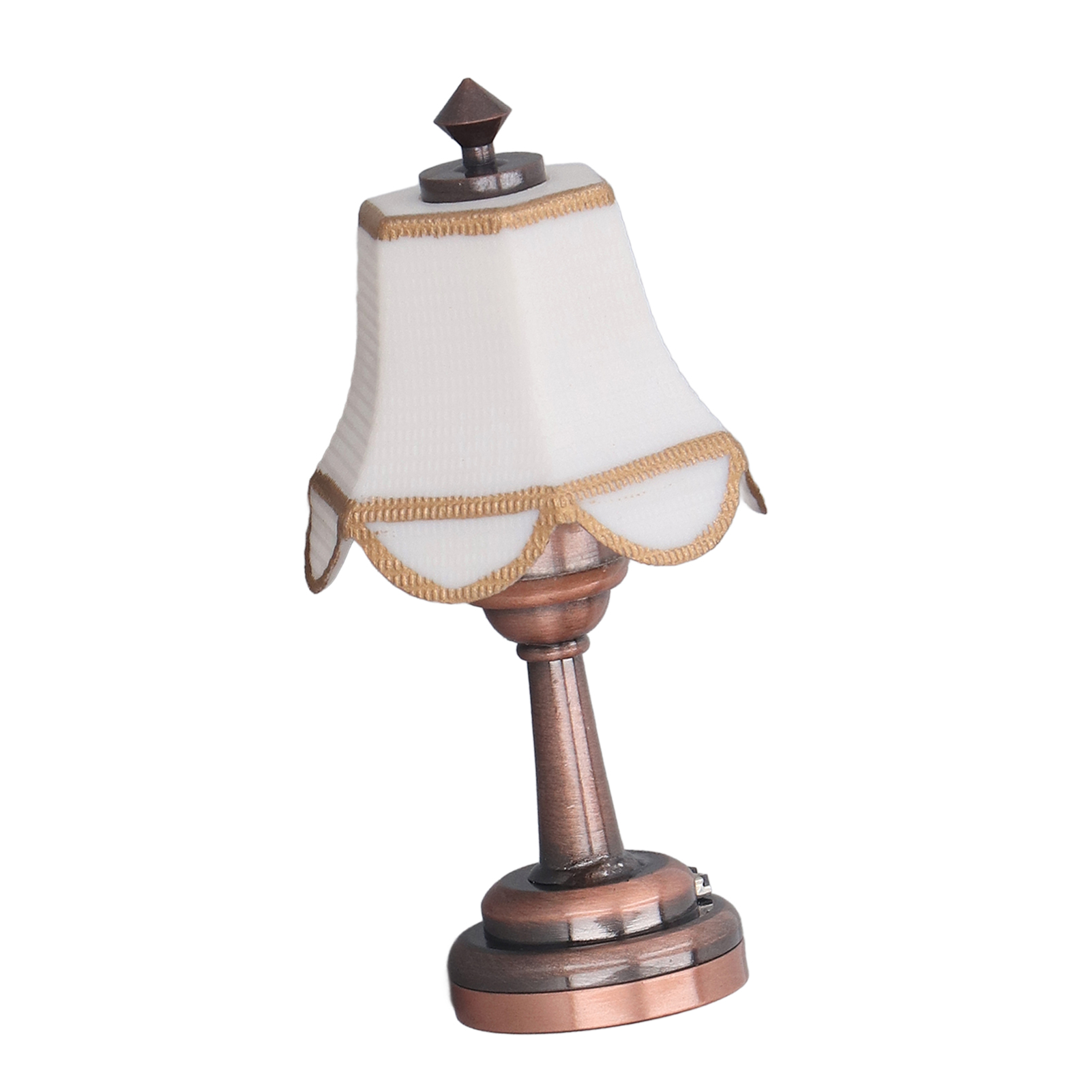 Elegante Led-tischlampe Für Puppenhäuser, Batteriebetrieben, Aus Metall Und Kunststoff, Miniaturlampe Für Puppenhäuser Im Maßstab 1:12.